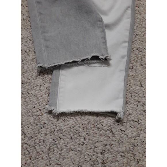 27 Flying Monkey High Rise Crop Skinny Two-Tone Raw Hem Distressed - Picture 3 of 6